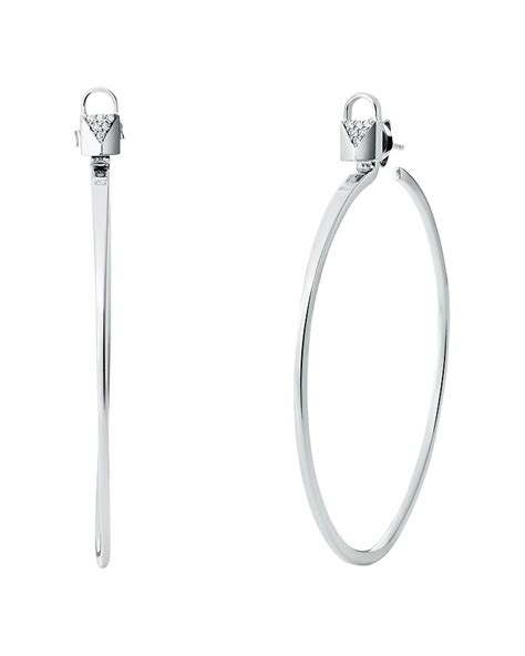 michael kors crystal mercer padlock interchangeable hoop earrings|Michael Kors Mercer Padlock Interchangeable Hoop Earrings in .